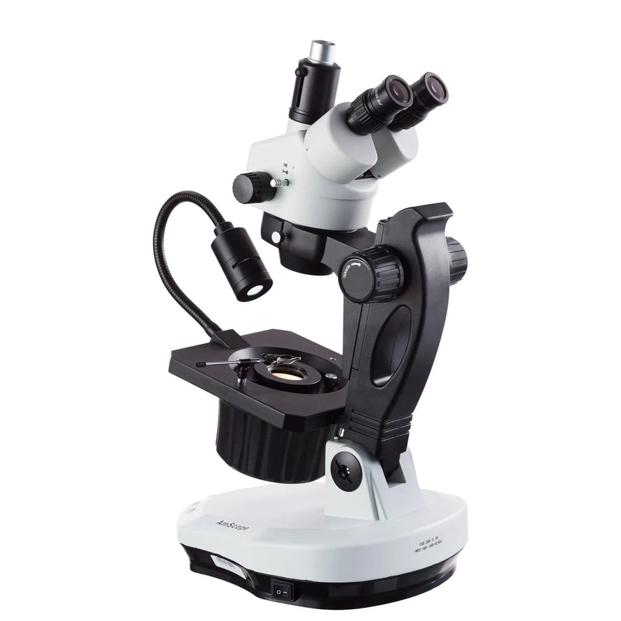 AmScope GM400 Series Advanced Jewel Gem Zoom Trinocular Stereo Microscope