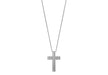 Hoxton London Men's Sterling Silver Striped Cross Adjustable Necklace