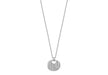 Hoxton London Men's Sterling Silver Striped Round Pendant Adjustable Necklace