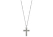 Hoxton London Men's Sterling Silver Pyramid Marasite-Set Cross Adjustable Necklace