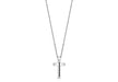 Hoxton London Men's Sterling Silver Stone Black Zirconia  Cross Adjustable Necklace