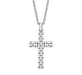 Hoxton London Men's Sterling Silver Brick Pattern Cross Adjustable Necklace