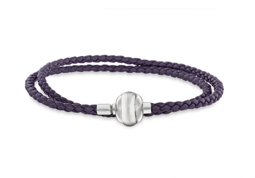 Sterling Silver Purple Plaited Rope Bracelet 20m/8"9