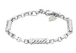 Hoxton London Men's Sterling Silver Twist ylindrial Link Adjustable Bracelet