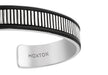Hoxton London Men's Sterling Silver Bold Leather Ribbed uff Bangle