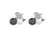 18ct White Gold with Black & White Pearls Earrings 