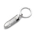 Hoxton London Men's Sterling Silver Twist Bullet Leather Inlay KeyRing