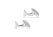 Hoxton London Men's Sterling Silver Round Ribbed Cufflinks