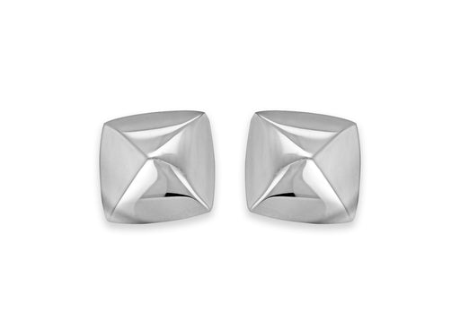 Hoxton London Men's Sterling Silver Square Pyramid Cufflinks