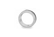 Hoxton London Men's Sterling Silver Black Leather Spinning Ring