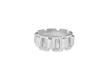 Hoxton London Men's Sterling Silver Brick High Polished Open Square Link Ring