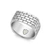 Hoxton London Men's Sterling Silver Brick Patterned Square Ring