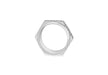 Hoxton London Men's Sterling Silver Brick Patterned Hexagonal Spinning Ring