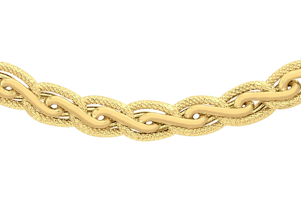 9ct Yellow Gold Large Diamond Cut and Polished Spiga Chain Necklace 