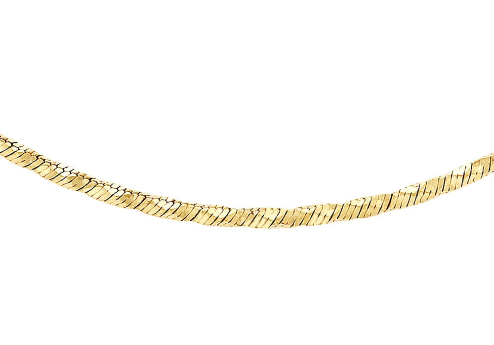 9ct Yellow Gold Diamond Cut Snake Chain 46cm/18" - Dynagem 