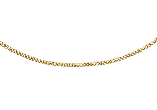 9ct Yellow Gold 25 Diamond Cut Adjustable Curb Chain 41m/16"-46m/18"9