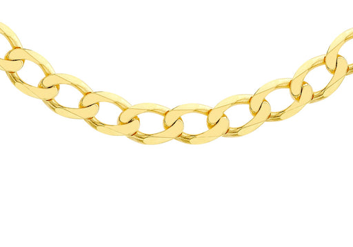 9ct Yellow Gold 200 Diamond Cut Flat Curb Chain 51m/20"9