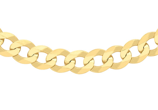 9ct Yellow Gold 100 Diamond Cut Flat Curb Chain 46m/18"9