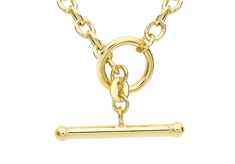 9ct Yellow Gold 100 T-Bar Oval Belcher Chain