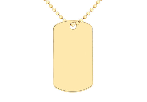 9ct Yellow Gold Dog Tag on Ball Chain Necklace  51m/20"9