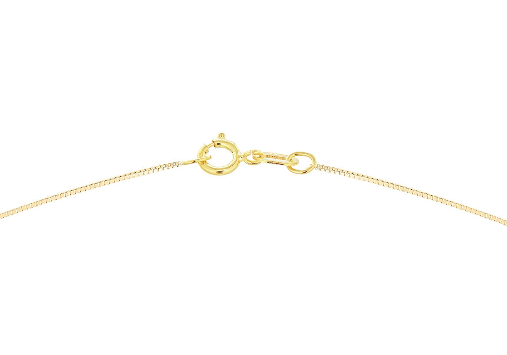 9ct Yellow Gold 3-Heart Charm Box Chain Necklace