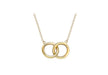 9ct Yellow Gold 11.8mm Linked Rings Adjustable Necklace  43m/17"-46m/18"9