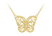 9ct Yellow Gold Diamond Cut Butterfly Adjustable Necklace  