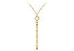 9ct Yellow Gold Zirconia  Bar Adjustable Necklace  41m/16"-46m/18"9