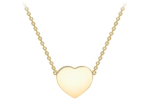 9ct Yellow Gold 8.9mm x 7.9mm Heart Adjustable Necklace  41m/16"-43m/17"9