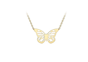 9ct Yellow Gold Butterfly Necklace  