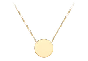9ct Yellow Gold 10mm Disc Adjustable Necklace  41m/16"-43m/17"9