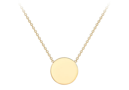 9ct Yellow Gold 10mm Disc Adjustable Necklace  41m/16"-43m/17"9