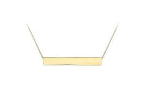 9ct Yellow Gold 35mm x 5mm Horizontal Bar Adjustable Necklace  41m/16"-43m/17"9