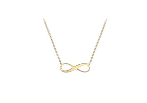 9ct Yellow Gold 15.5mm x 5.3mm Infinity Adjustable Necklace  41m/16"-46m/18"9