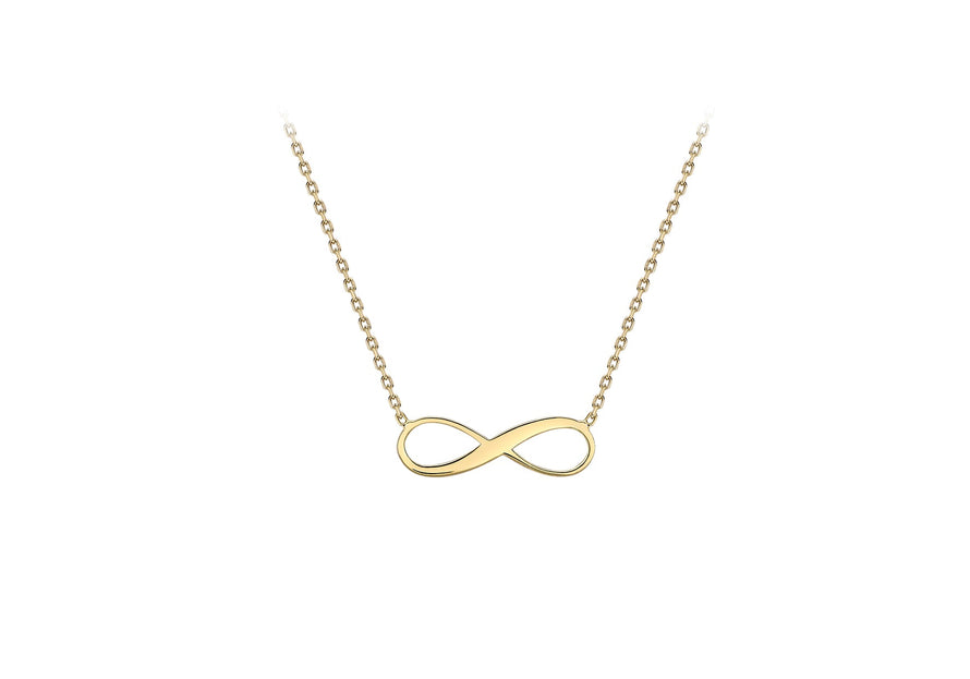 9ct Yellow Gold 15.5mm x 5.3mm Infinity Adjustable Necklace  41m/16"-46m/18"9