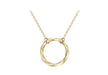 9ct Yellow Gold 17.8mm Diamond Cut Ring Adjustable Necklace  43m/17"-46m/18"9