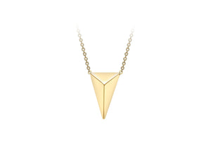 9ct Yellow Gold 9.6mm x 13mm Elongated Pyramid Adjustable Necklace  41m/16"-43m/17"9
