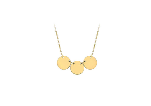 9ct Yellow Gold Triple Disc Adjustabe Necklace