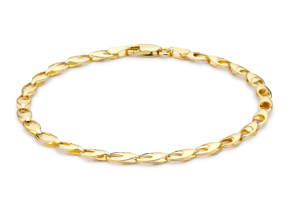 9ct Yellow Gold Oval Link Bracelet 18m/7"9