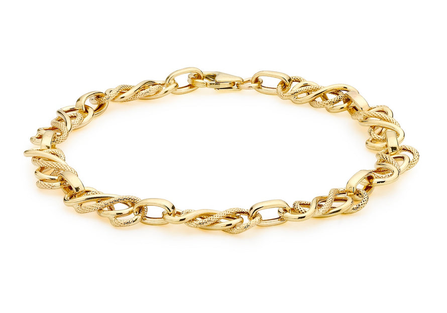 9ct Yellow Gold Textured Celtic Bracelet
