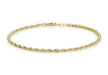 9ct Yellow Gold Hollow Rope Bracelet 18m/7"9