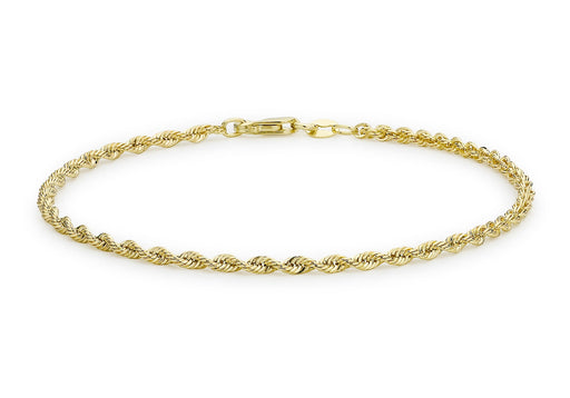 9ct Yellow Gold Hollow Rope Bracelet 18m/7"9