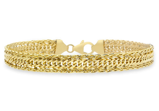 9ct Yellow Gold Diamond Cut Curb Spiga Bracelet 18m/7"9