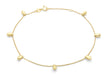 9ct Yellow Gold Teardrop Bead Adjustable Anklet