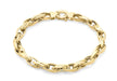 9ct Yellow Gold Textured Link Bracelet 19m/7.5"9