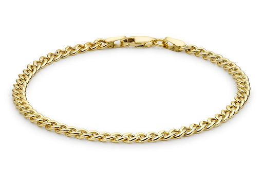 9ct Yellow Gold Hollow Curb Bracelet 18m/7"9