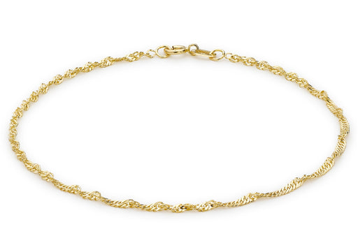 9ct Yellow Gold Diamond Cut Twist Curb Bracelet 18m/7"9
