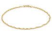 9ct Yellow Gold 30 Twist Curb Chain Anklet 23m/9"9