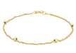 9ct Yellow Gold Balls and Twist Curb Chain Adjustable Anklet