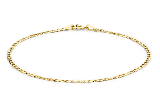9ct Yellow Gold Flat Curb Bracelet 18m/7"9